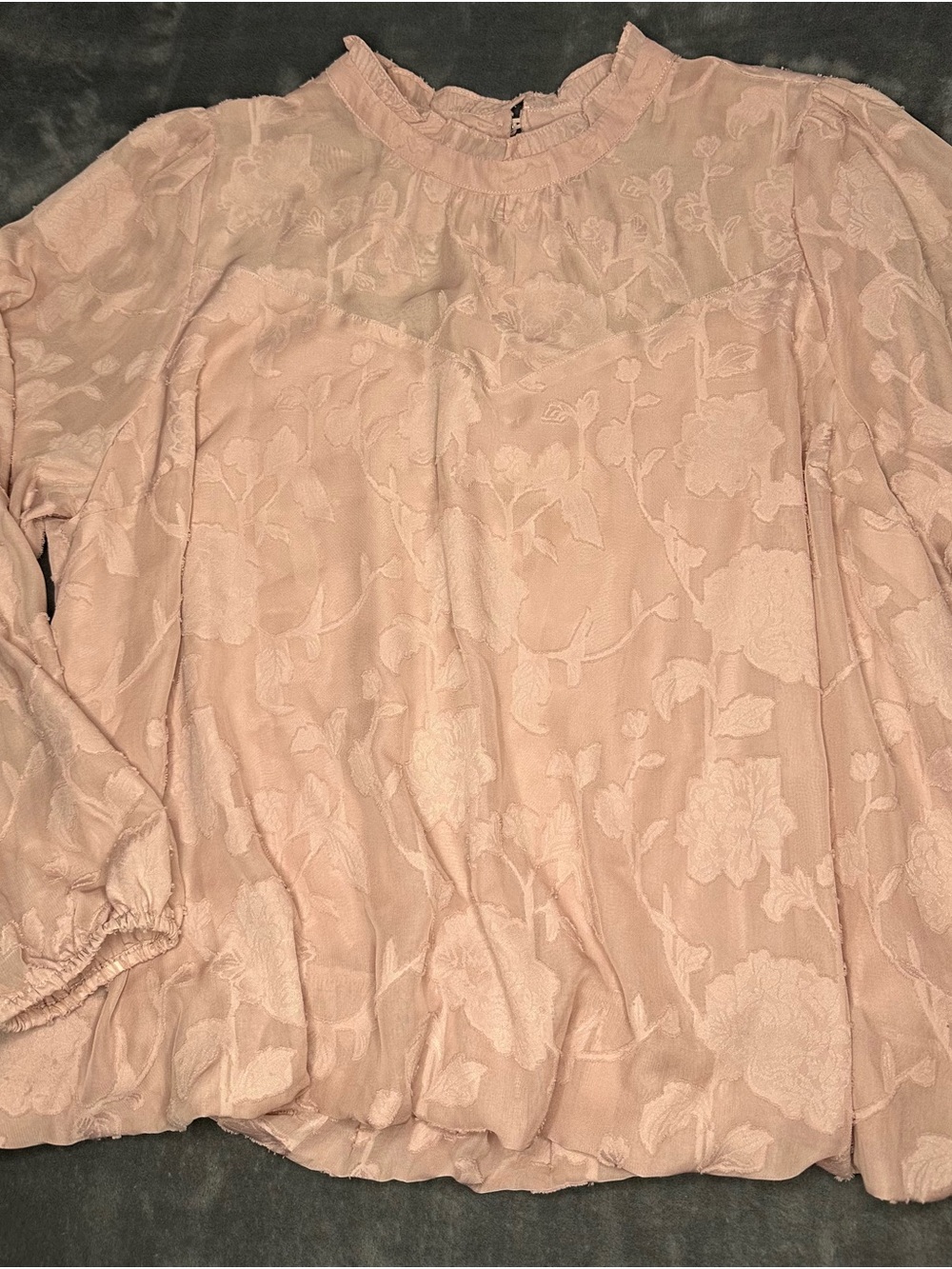 torrid Blush Pink Floral Lace Ruffle-Neck Blouse